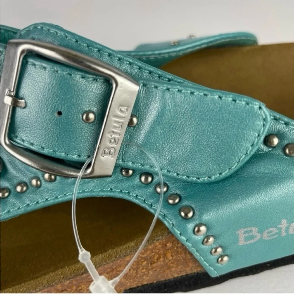 Birkenstock Betula Lambada Turquoise Teal Mermaid Crystal Studded Sandals EUC - Picture 11 of 14